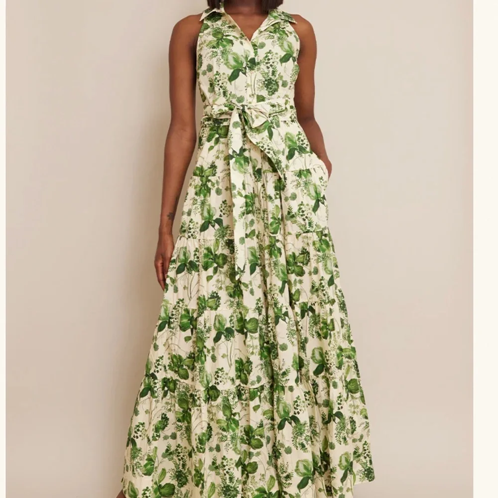 Cara Cara Adriana Maxi Dress - Olive Hanging Orchids - Picture 10 of 11